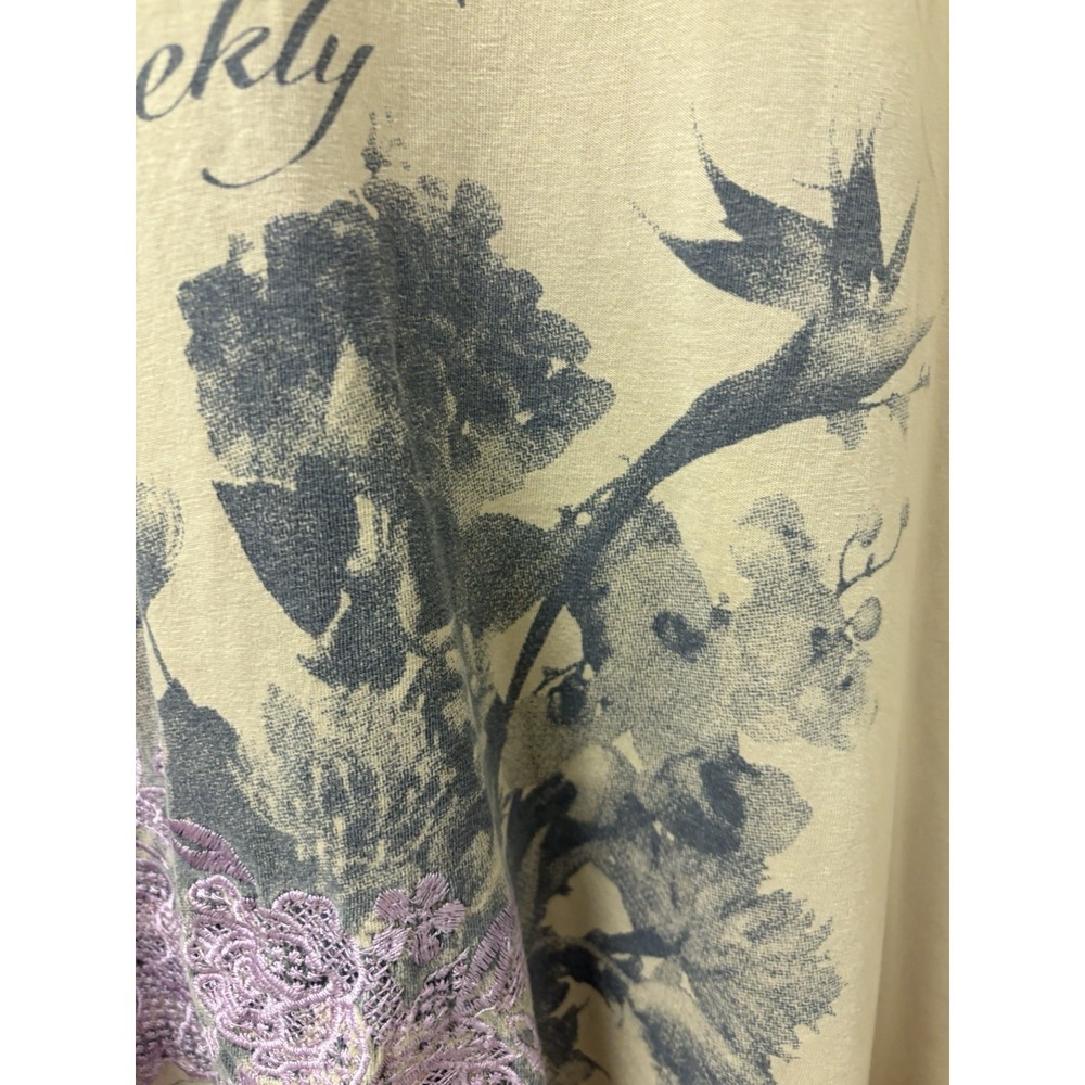 ASOS Curve London Flower Market Graphic T-shirt Purple Sz 3X Out Of Stock - Picture 7 of 13